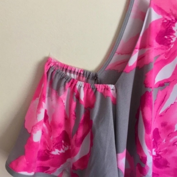 INC Cold Shoulder Top Gray Pink Floral XL LAST ONE - Picture 3 of 5